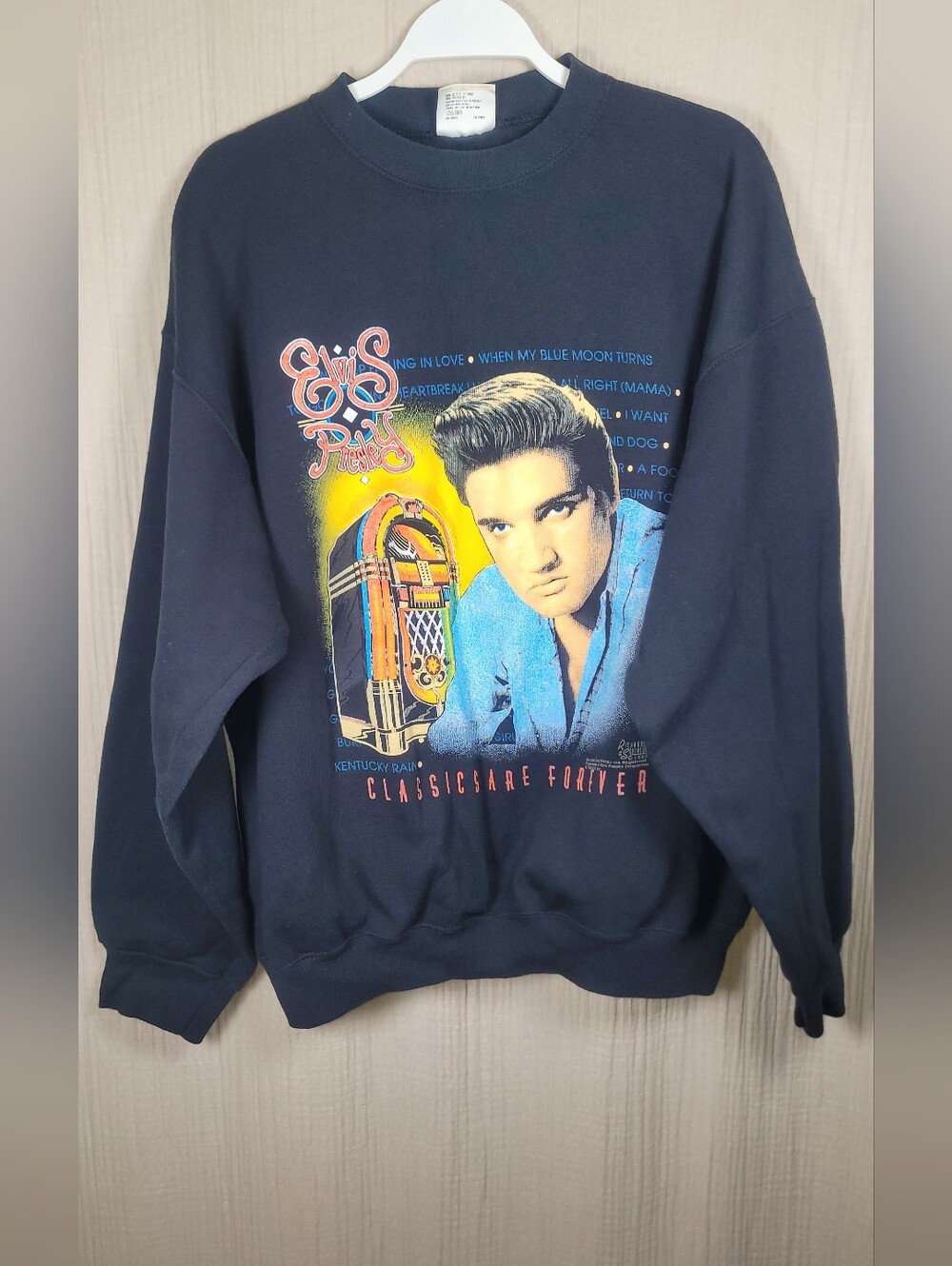 90s Elvis Presley Graphic Men's Sweater - Black Unisex